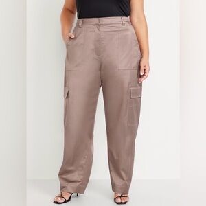 🌸OLD NAVY CARGO SATIN BARREL WIDE LEG PANT SIZE 12🌸